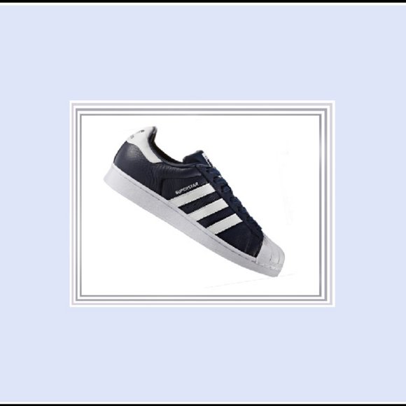 New Men\'s Adidas Superstar Blue & White Athletic Shoes/Sneakers, 10 main image 8